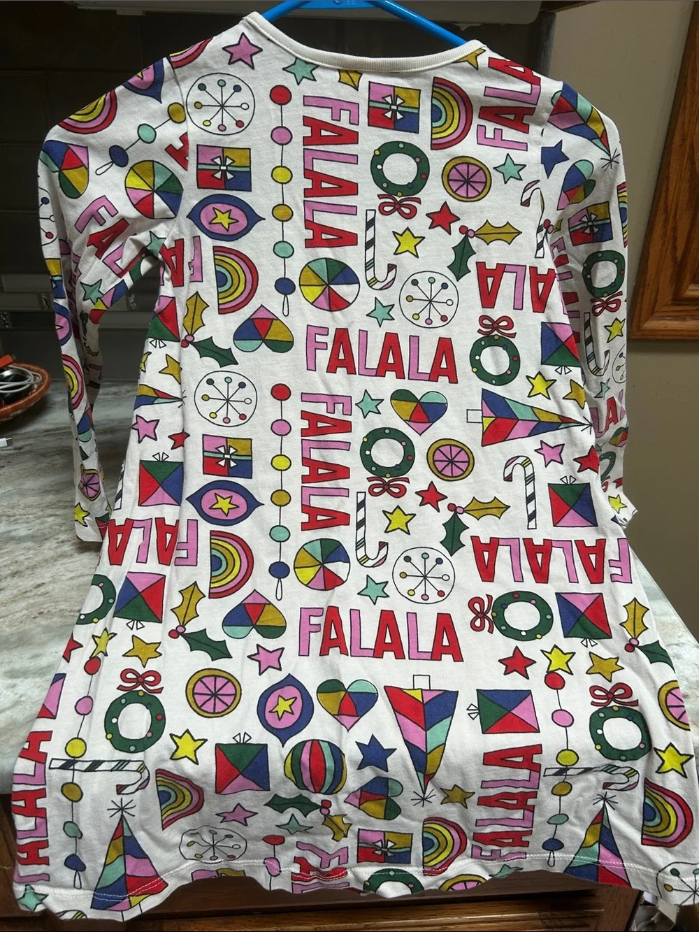 Hanna Andersson girls holiday print FALALA xmas casual size 6/7 long sleeve